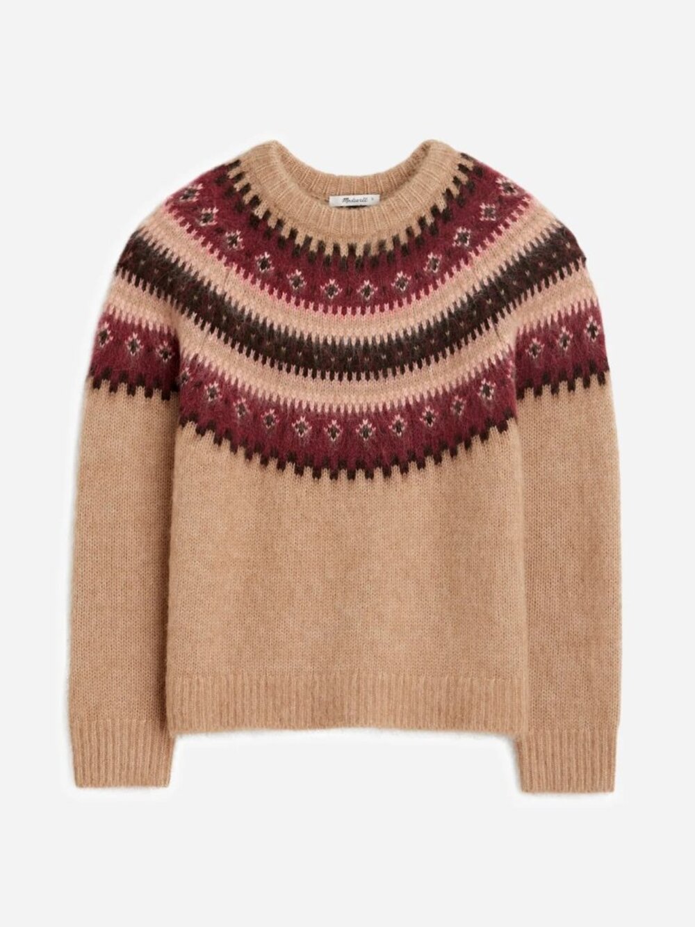 MADEWELL FAIR ISLE APLACA BLEND CREWNECK RELAXED FIT SWEATER XS